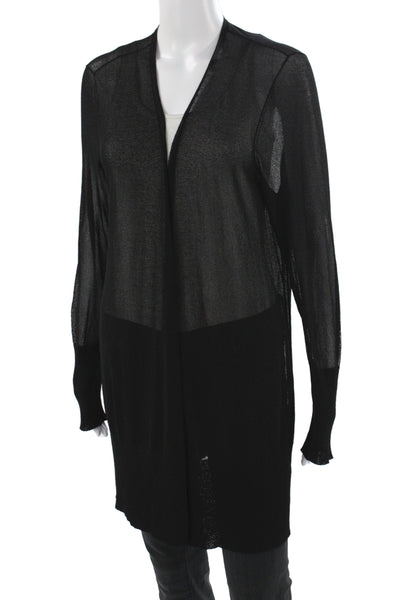 Eileen Fisher Womens Plus Black V-Neck Long Sleeve Cardigan Size 1X