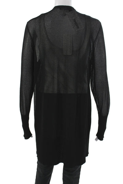 Eileen Fisher Womens Plus Black V-Neck Long Sleeve Cardigan Size 1X