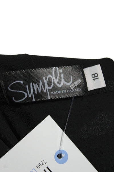 Sympli Women Cardigan Black Cowl Neck Long Sleeve Size 18 Plus