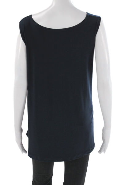 Sympli Women Basic Blue Sleeveless Scoop Neck Tank Size S