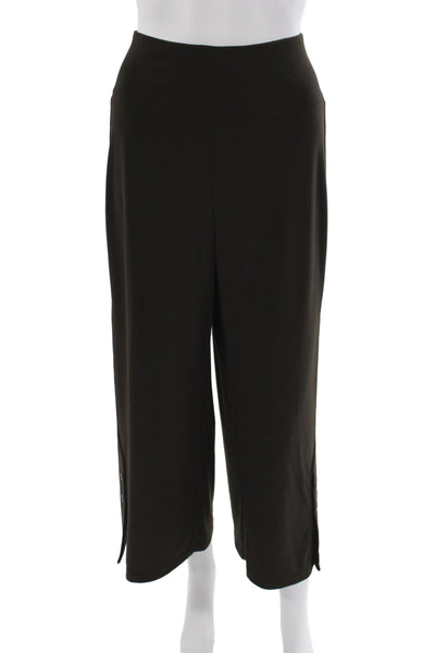Sympli Womens Plus Cropped Pants Brown Pull On Size 18