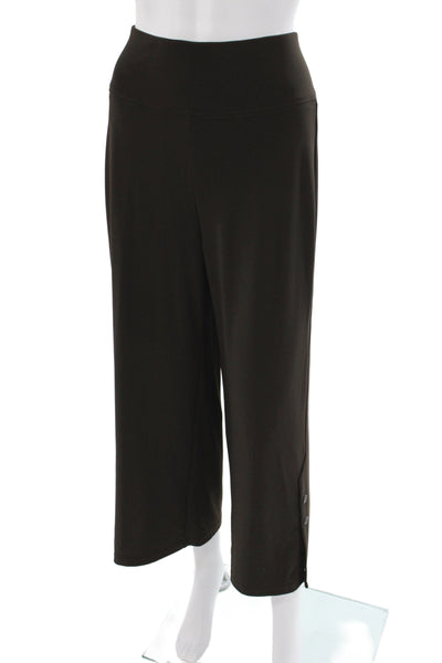 Sympli Womens Plus Cropped Pants Brown Pull On Size 18
