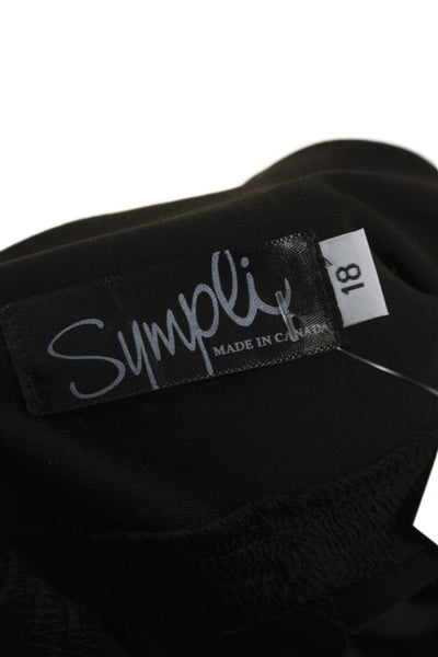 Sympli Womens Plus Cropped Pants Brown Pull On Size 18