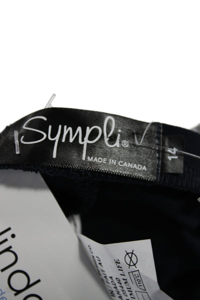 Sympli Women Ankle Pants Black Solid Casual Size 14
