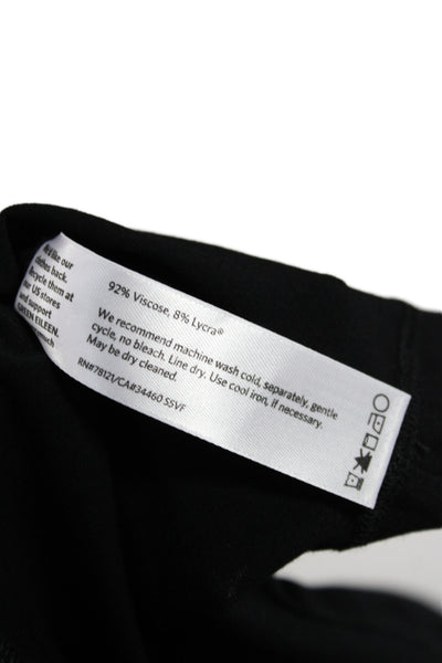 Eileen Fisher Women Sheath Dress Black Scoop Neck 3/4 Sleeve Mid-Calf Size 1X