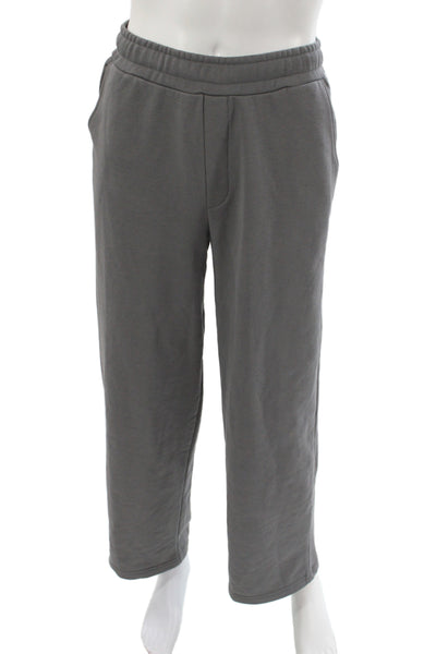 Zara Mens Gray Drawstring Sweatpants Cotton Athleisure Size S