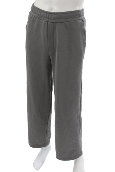 Zara Mens Gray Drawstring Sweatpants Cotton Athleisure Size S