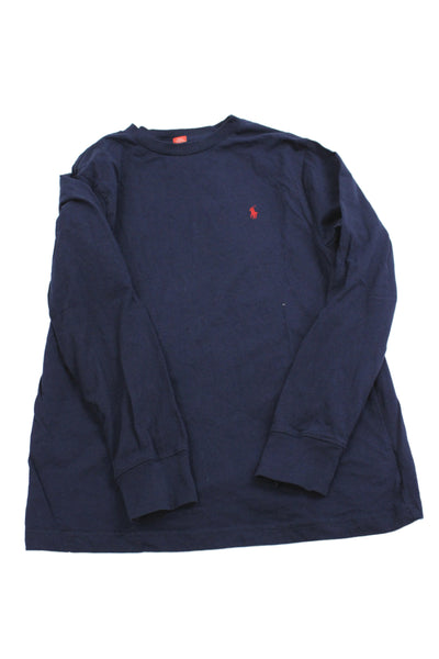Polo Ralph Lauren Childrens Boys Long Sleeves Tee Shirt Navy Blue Size 14-16