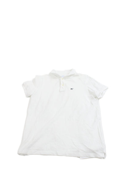 Vineyard Vines Childrens Boys Short Sleeves Heritage Polo Shirt White Size 12-14