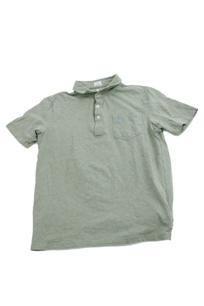 Johnnie-o Childrens Boys Short Sleeves Polo Shirt Green Cotton Size 12