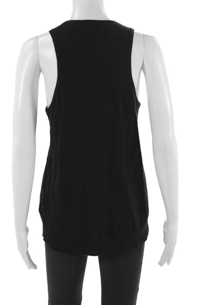 Zadig & Voltaire Women Black Sleeveless Scoop Neck Merino Pullover Size M