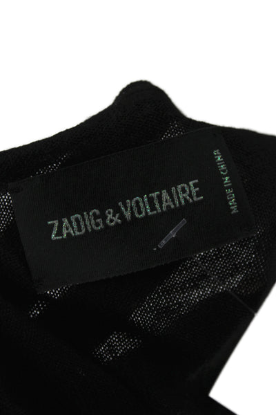 Zadig & Voltaire Women Black Sleeveless Scoop Neck Merino Pullover Size M