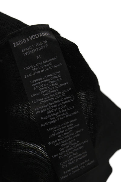 Zadig & Voltaire Women Black Sleeveless Scoop Neck Merino Pullover Size M