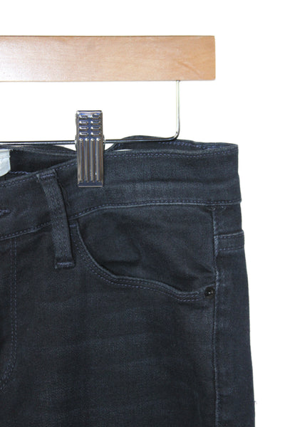 Frame Women Skinny High Rise Jeans Black Cotton Size 26