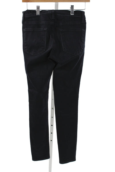 Frame Women Skinny High Rise Jeans Black Cotton Size 26