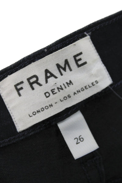 Frame Women Skinny High Rise Jeans Black Cotton Size 26
