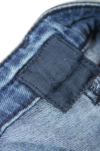R+A Womens Skinny Jeans Blue High Rise Cotton Button Size 27