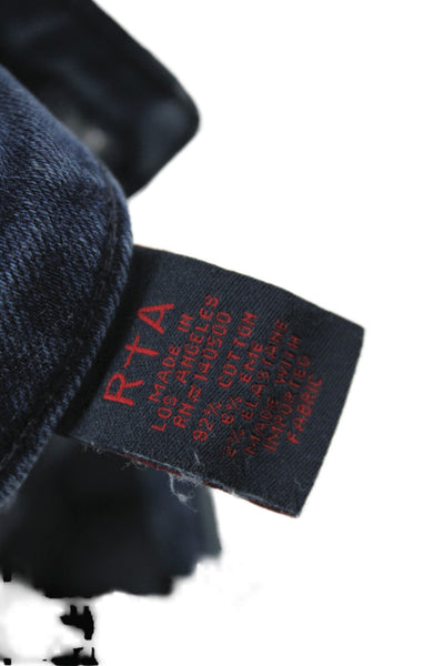 R+A Womens Skinny Jeans Blue High Rise Cotton Button Size 27