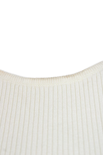 Toccin Womens Ivory High Neck Sleeveless Basic Tank Pullover Size S