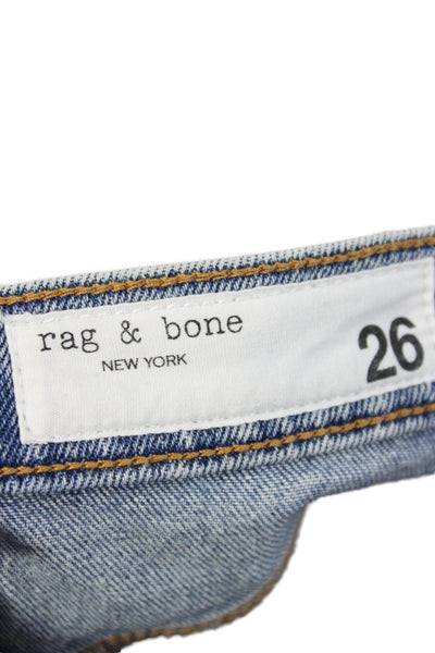 Rag & Bone Womens Cropped High Rise Blue Cotton Jeans Size 26