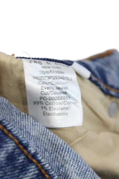 Rag & Bone Womens Cropped High Rise Blue Cotton Jeans Size 26