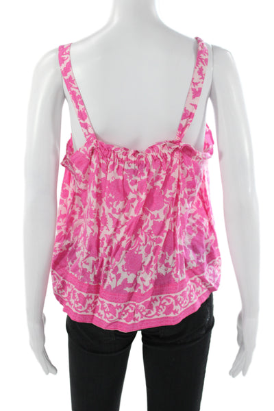 J Crew Womens Pink Floral Square Neck Sleeveless Camisole Size M