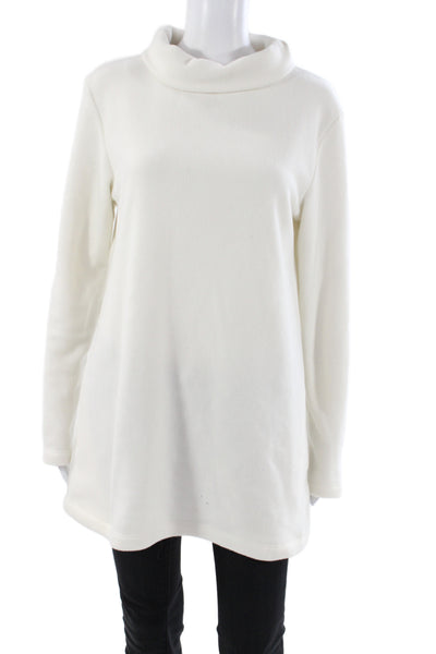 Dudley Stephens Womens White Cowl Neck Pullover Sweater Long Sleeve Size L