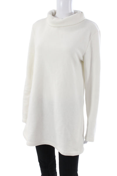 Dudley Stephens Womens White Cowl Neck Pullover Sweater Long Sleeve Size L