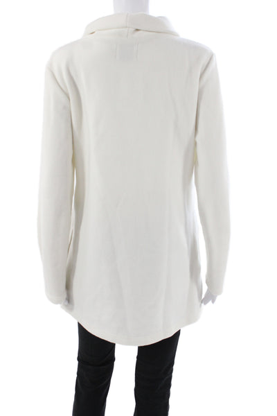 Dudley Stephens Womens White Cowl Neck Pullover Sweater Long Sleeve Size L