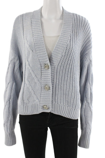 Pistola Womens Cardigan Blue V-Neck Long Sleeve 55% Cotton Size S