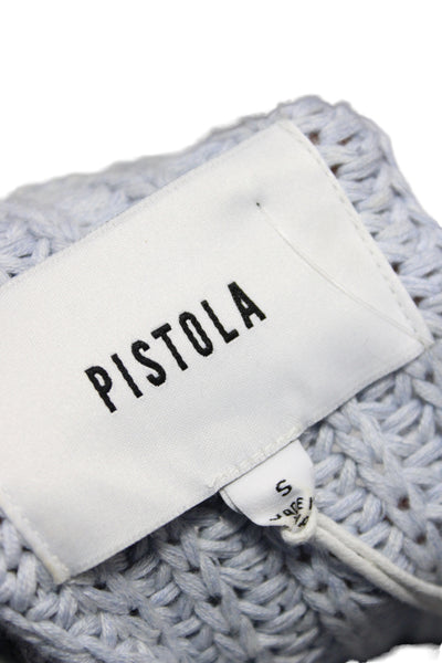 Pistola Womens Cardigan Blue V-Neck Long Sleeve 55% Cotton Size S