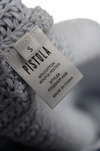 Pistola Womens Cardigan Blue V-Neck Long Sleeve 55% Cotton Size S