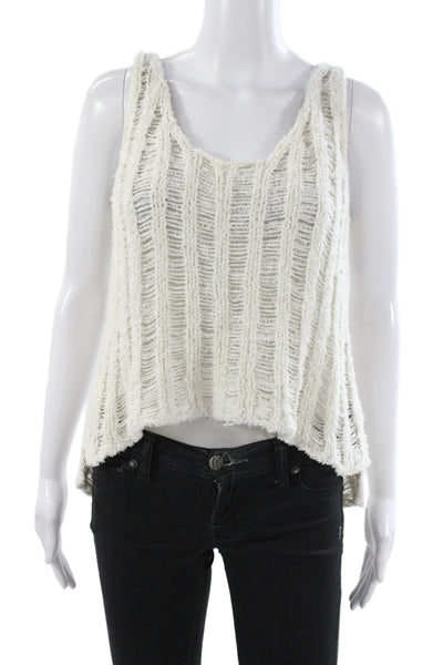 Zara Knit Womens Sleeveless Scoop Neck Pullover Sweater White Size M