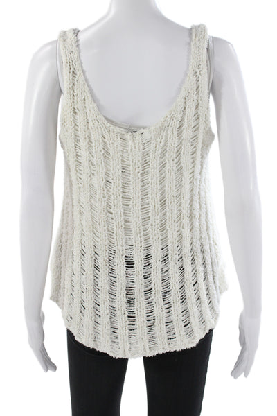 Zara Knit Womens Sleeveless Scoop Neck Pullover Sweater White Size M
