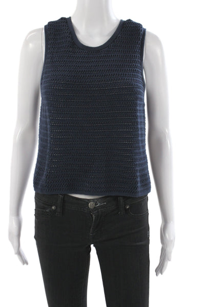 Everlane Women Blue Organic Cotton Camisole Sleeveless Round Neck Summer Size S