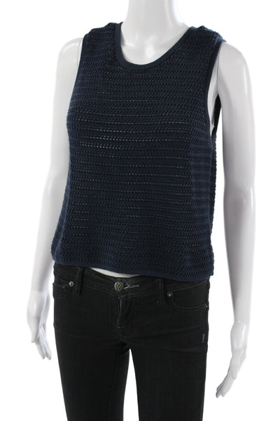 Everlane Women Blue Organic Cotton Camisole Sleeveless Round Neck Summer Size S