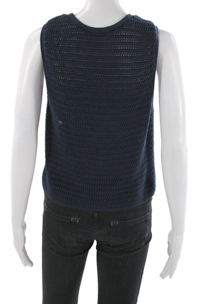 Everlane Women Blue Organic Cotton Camisole Sleeveless Round Neck Summer Size S