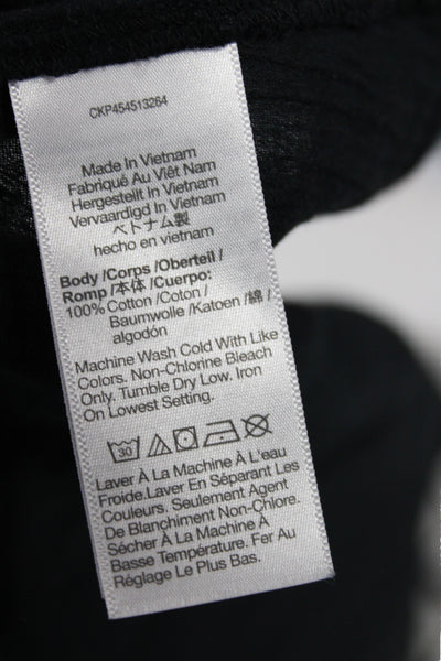 Madewell Women Black Maxi Dress Sleeveless Scoop Neck Cotton Mid-Calf Size M
