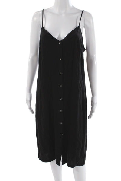 Splendid Womens Slip Dress Black V-Neck Sleeveless Knee Length Size M