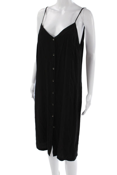 Splendid Womens Slip Dress Black V-Neck Sleeveless Knee Length Size M