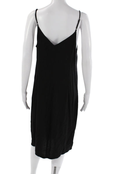 Splendid Womens Slip Dress Black V-Neck Sleeveless Knee Length Size M