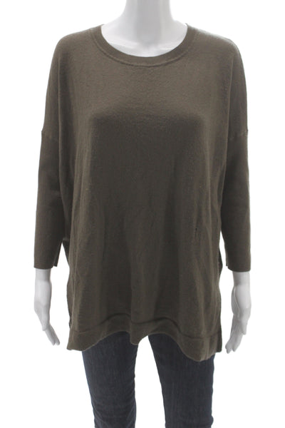 Maeve Anthropologie Womens Pullover Merino Wool Crewneck Brown Size M