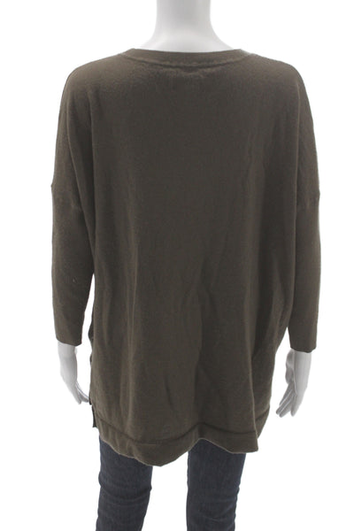 Maeve Anthropologie Womens Pullover Merino Wool Crewneck Brown Size M
