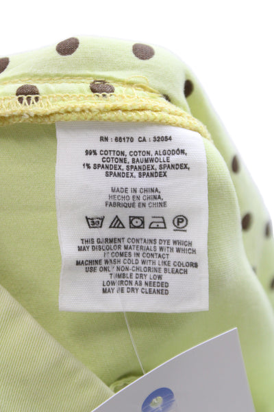 Pilcro Anthropologie Womens Polka Dot Chino Pants Green Size 32