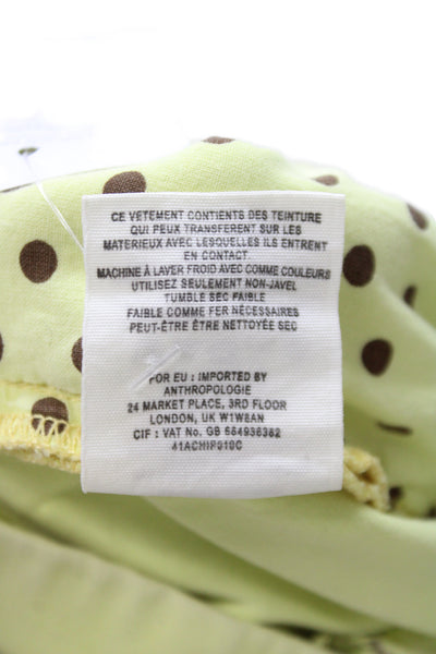 Pilcro Anthropologie Womens Polka Dot Chino Pants Green Size 32