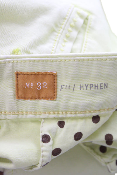 Pilcro Anthropologie Womens Polka Dot Chino Pants Green Size 32