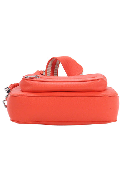 Desigual Womens Faux Leather Silver Tone Crossbody Shoulder Handbag Orange