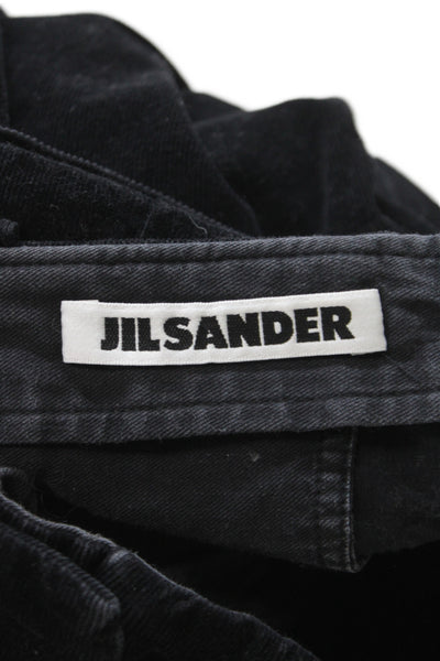 Jil Sander Womens Black Corduroy Dress Pants Button Size 40