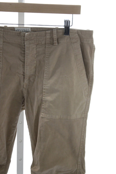 Nili Lotan Women Beige Jogger Pants Button Closure Size 8