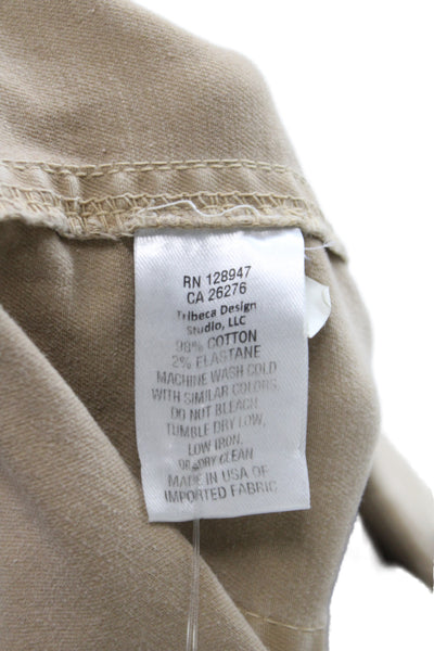 Nili Lotan Women Beige Jogger Pants Button Closure Size 8